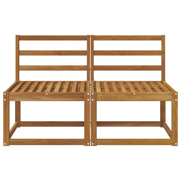 vidaXL 2 Pezzo Divano centrale per esterno Legno di Acacia Massello