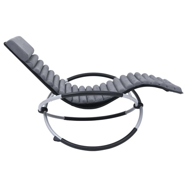 vidaXL Lettino Prendisole da Giardino con Cuscino in Acciaio Grigio