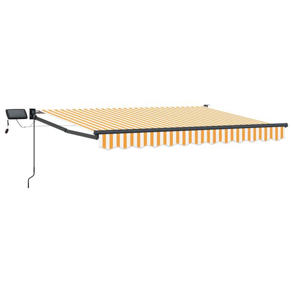 vidaXL Tenda retrattile manuale con LED Arancione e bianco 3,5 x 2,5 m