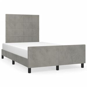 vidaXL Giroletto senza Materasso Grigio Chiaro 120x190 cm Velluto
