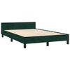 vidaXL Giroletto senza Materasso Verde Scuro 120x190 cm Velluto