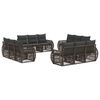 vidaXL Set Divano da Giardino 12 pz Grigio e Grigio Scuro polyrattan