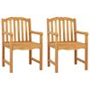 vidaXL Sedia Rose intagliata a mano 2 pz Naturale Legno di teak solido