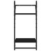 vidaXL Set Mensole da Parete con Aste 4pz Nero in Legno Multistrato