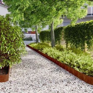 vidaXL Bordura per Prato 50 pcs 15 x 103 cm Acciaio Corten Ruggine