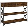vidaXL Tavolo Consolle Rovere Fumo 100x28x75 cm in Legno Multistrato