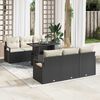 vidaXL Set Divano da Giardino con cuscino 7 pcs Nero Poly Rattan