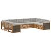 vidaXL Set di divani da esterno 9 pz Naturale e Grigio Chiaro