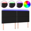 vidaXL Testiera a LED Nera 180x5x118/128 cm in Tessuto