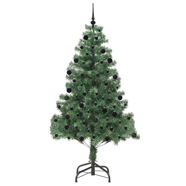 vidaXL Albero di Natale con 300 LED con supporto Verde 210 cm PVC