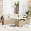 vidaXL Set Divano da Giardino con cuscino 6 pcs Beige Poly Rattan