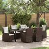 vidaXL Set da Pranzo per Giardino 7 pcs Marrone polyrattan