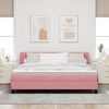 vidaXL Letto a molle con materasso Rosa 180 x 200 cm Velluto