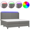 vidaXL Letto a Molle Materasso e LED Grigio Scuro 200x200cm in Tessuto