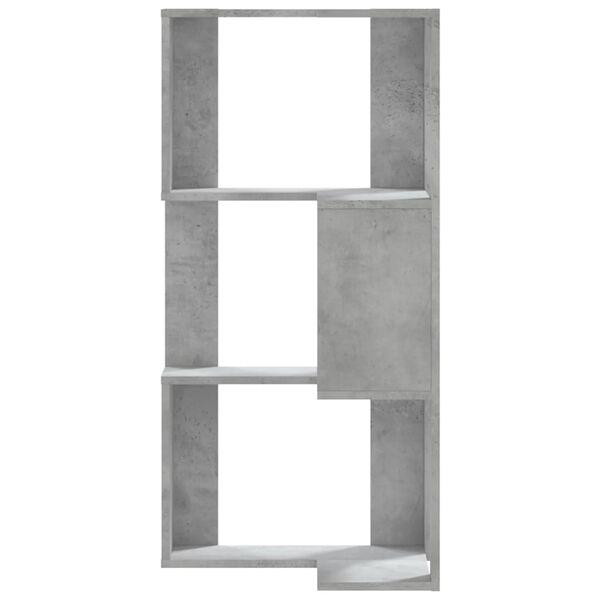 vidaXL Libreria Angolare 3 Ripiani Grigio Cemento 50x50x102 cm Legno