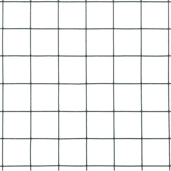 vidaXL Recinzione in Rete per Pollaio in Acciaio e PVC 10x0,5 m Verde