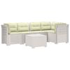vidaXL Divano da Giardino 5 Posti con Cuscini Stile Rattan PP Bianco