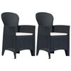 vidaXL Sedie da Giardino 2 pz Cuscino Antracite Plastica Stile Rattan