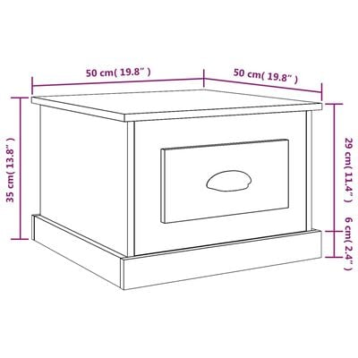 vidaXL Tavolino da Salotto Bianco 50x50x35 cm in Legno Multistrato