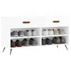 vidaXL Panca Porta Scarpe Bianco Lucido 102x35x55 cm Legno Multistrato