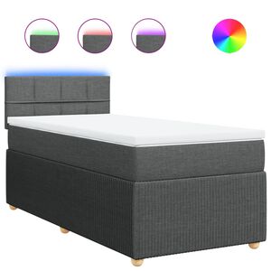 vidaXL Giroletto a Molle con Materasso Grigio Scuro 80x200 cm Tessuto