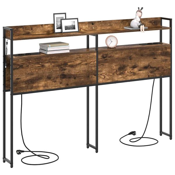 vidaXL Testata contenitore Rovere fumo 160 cm Legno multistrato