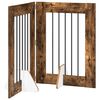 vidaXL Cancello per cani pieghevole con supporti 2 pz Rovere Fumo