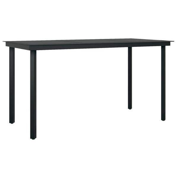 vidaXL Set da Pranzo da Giardino 7 pz Nero