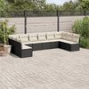 vidaXL Set Divani da Giardino 10pz con Cuscini in Polyrattan Nero