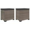 vidaXL Poggiapiedi da giardino con cuscino 2 pcs Grigio polyrattan