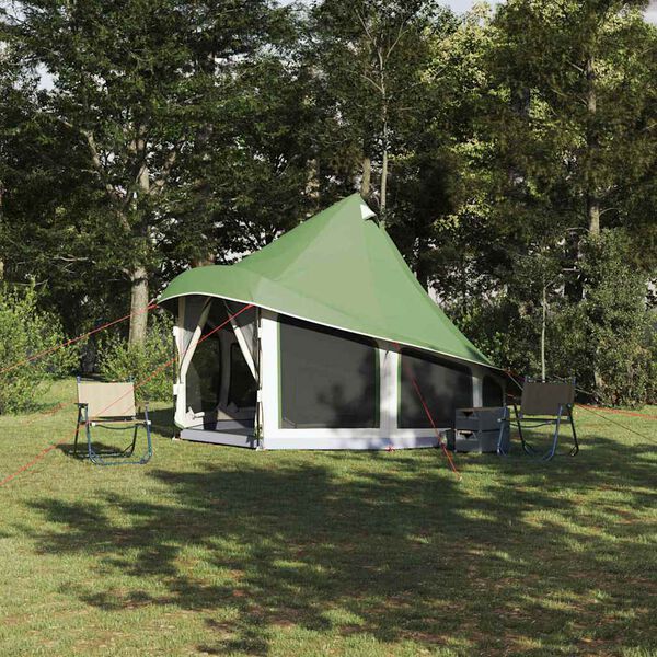 vidaXL Tenda Tipi Familiare con tetto Verde 404 x 370 x 270 cm