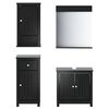 vidaXL Set Mobili da Bagno 4 pz BERG Nero in Legno Massello di Pino