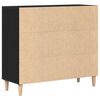 vidaXL Credenza Rovere Nero 90 x 34 x 80 cm Legno multistrato
