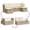 vidaXL Set Divano da Giardino 6 pz con Cuscini Beige in Polyrattan