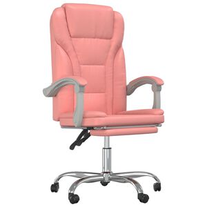 vidaXL Poltrona da Ufficio Reclinabile Rosa in Similpelle