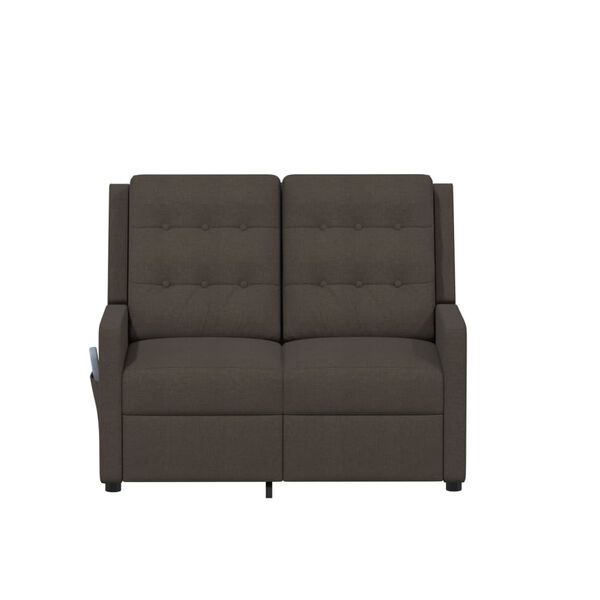 vidaXL Divano Massaggiante Reclinabile a 2 Posti Marrone Tessuto