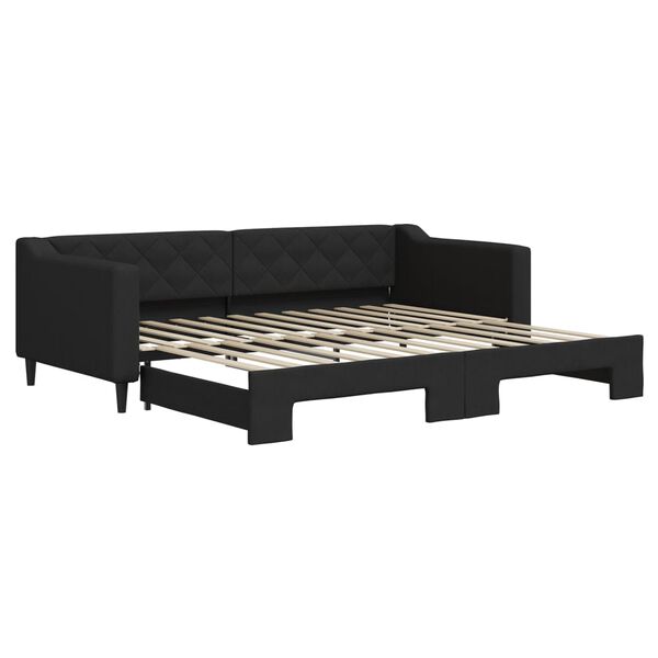 vidaXL Divano Letto con Letto Estraibile Nero 90x200 cm in Tessuto