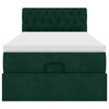 vidaXL Pouf Letto con Materasso e LED Verde Scuro 90x200cm in Velluto