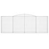 vidaXL Cesti Gabbioni ad Arco 9 pz 400x50x140/160 cm Ferro Zincato