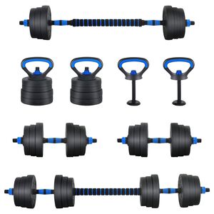 vidaXL Set di manubri 4-in-1 20 kg Nero e Blu