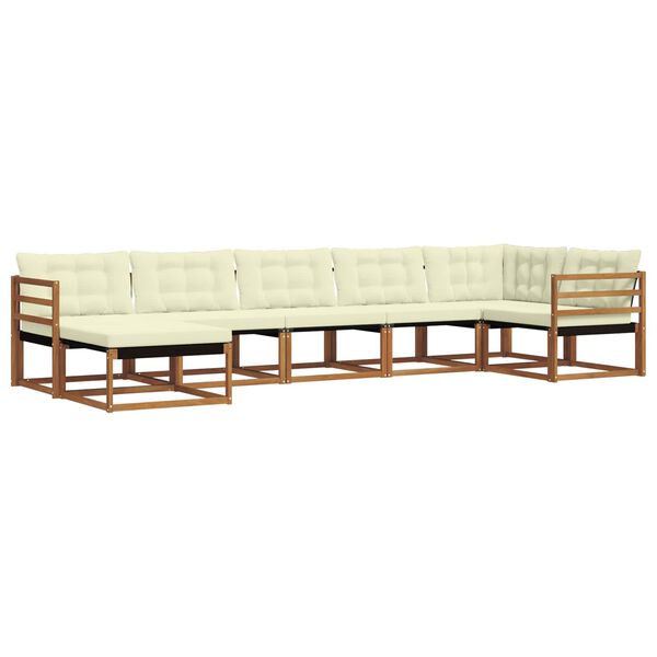 vidaXL Set di divani da esterno con cuscino 21 pcs Naturale e Crema