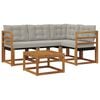vidaXL Set di divani da esterno 5 pz Grigio Naturale e Chiaro