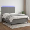 vidaXL Letto a Molle Materasso e LED Grigio Scuro 140x200cm in Tessuto