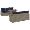 vidaXL Set Divano da Giardino 7 pcs Grigio Poly Rattan