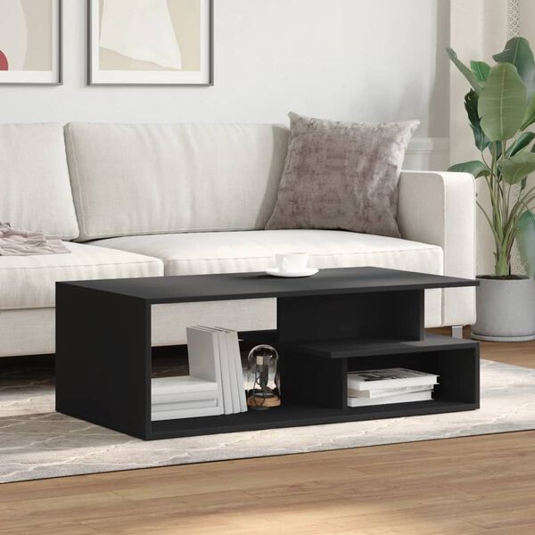 vidaXL Tavolino da Salotto Nero 102x55x35 cm in Legno Multistrato