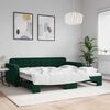 vidaXL Divano Letto con Letto Estraibile Verde Scuro 90x200cm Velluto