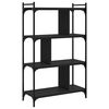 vidaXL Libreria Nera 4 Ripiani 76x32x123 cm Legno Multistrato