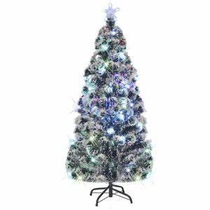 vidaXL Albero di Natale Preilluminato con Supporto e LED 210 cm Fibra Ottica