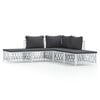 vidaXL Set Salotto da Giardino 5 pz con Cuscini in Acciaio Bianco