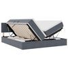 vidaXL Letto con contenitore LED e materasso Grigio Scuro 180 x 200 cm